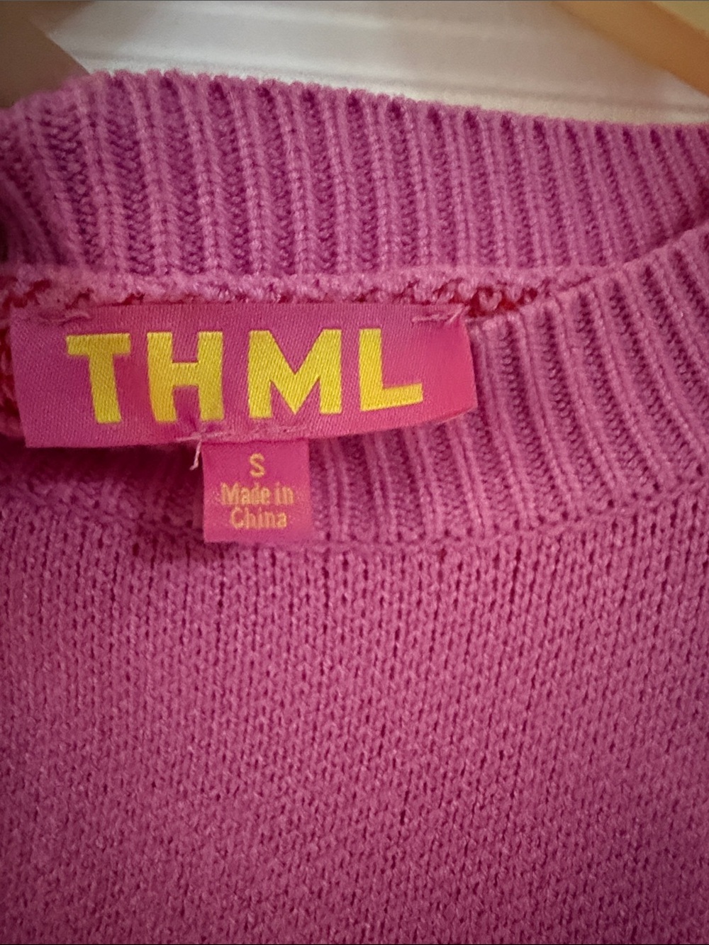 THML Pink Sweater with Red Bow Motifs - Picture 3 of 3